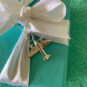 Tiffany & Co. Airplane Sterling Silver Charm Pendant Necklace Cessna Airplane